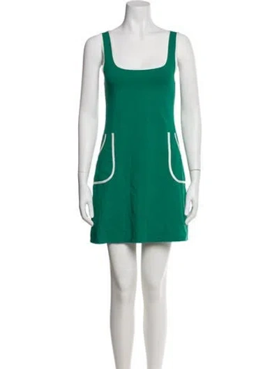 Pre-owned Eres Square Neckline Mini Dress In Green