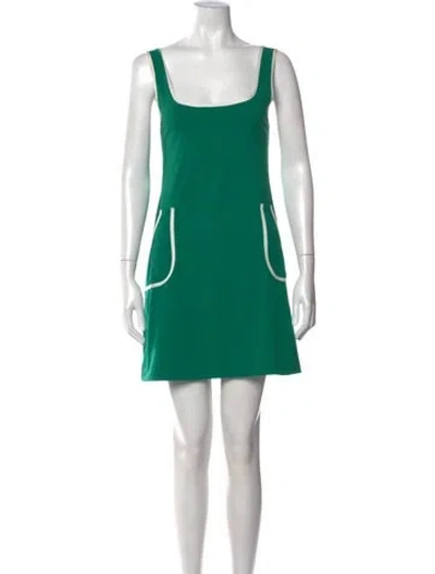 Pre-owned Eres Square Neckline Mini Dress In Green