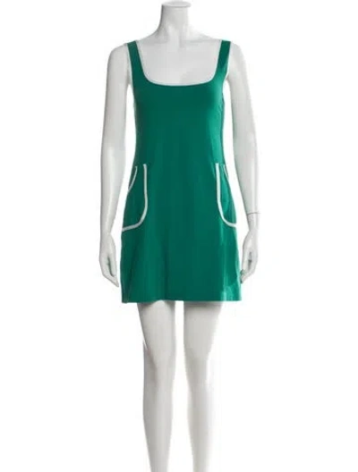 Pre-owned Eres Square Neckline Mini Dress In Green