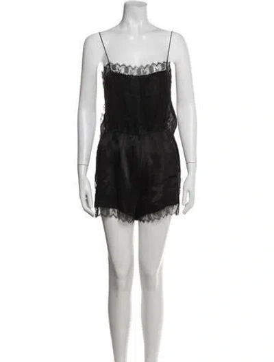 Pre-owned Eres Square Neckline Romper In Black