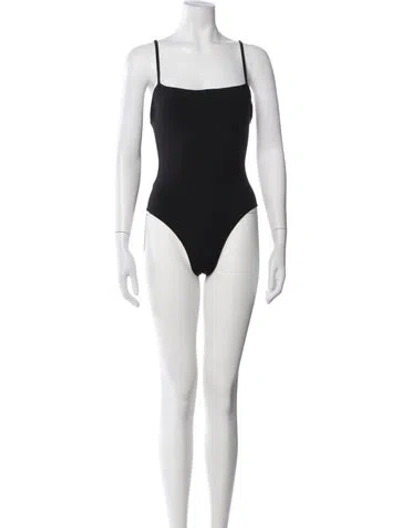 Pre-owned Eres Square Neckline Sleeveless Bodysuit In Black