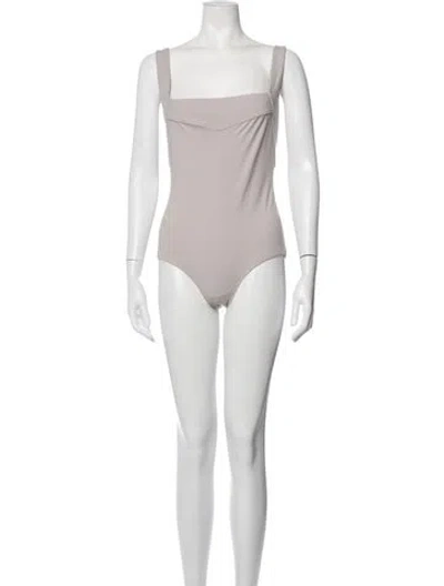 Pre-owned Eres Square Neckline Sleeveless Bodysuit In Neutrals