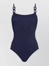 Eres Square Neckline Swimsuit Cut-out Strap In Blue