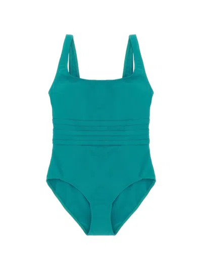 Eres Asia Scoop Neck Sleeveless One Piece Swimsuit In Green