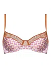 Eres Stéréo Padded Geometric-print Bra In Animal Print