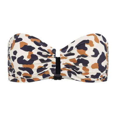 Eres Perle Leopard-print Bandeau Bikini Top In Multi