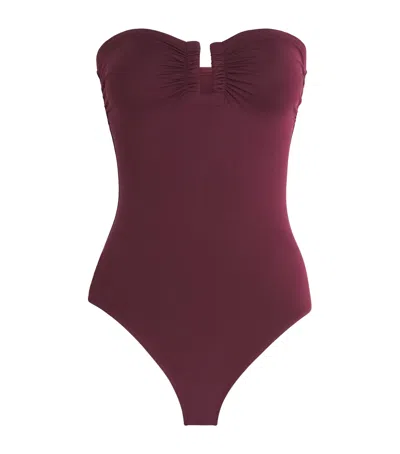 Eres Strapless Cassiopée Swimsuit In Burgundy