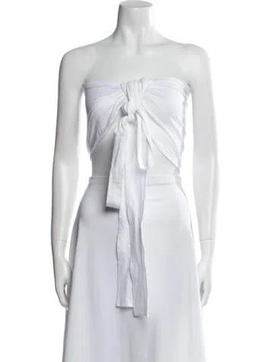 Pre-owned Eres Strapless Crop Top In White