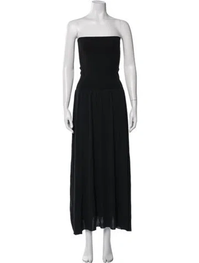 Pre-owned Eres Strapless Long Dress In Black