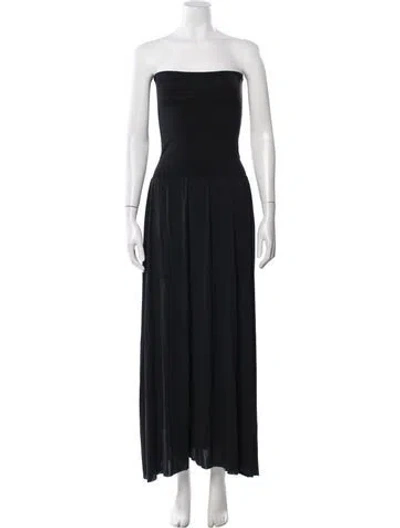 Pre-owned Eres Strapless Long Dress In Black