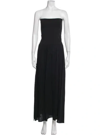 Pre-owned Eres Strapless Long Dress In Black