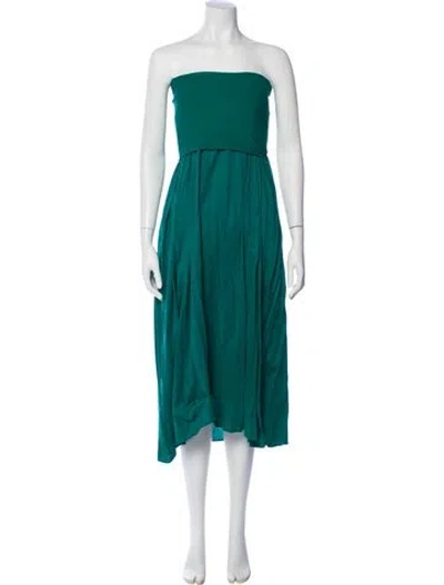 Pre-owned Eres Strapless Long Dress In Green