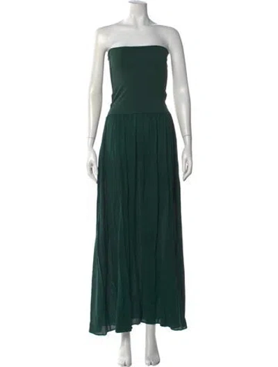 Pre-owned Eres Strapless Long Dress In Green