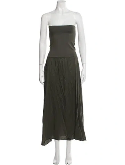 Pre-owned Eres Strapless Long Dress In Green
