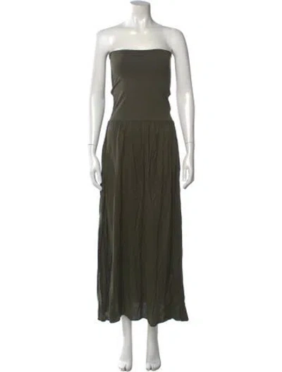 Pre-owned Eres Strapless Long Dress In Green