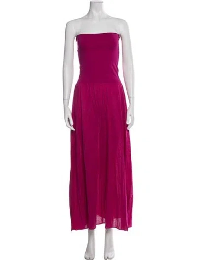 Pre-owned Eres Strapless Long Dress In Pink