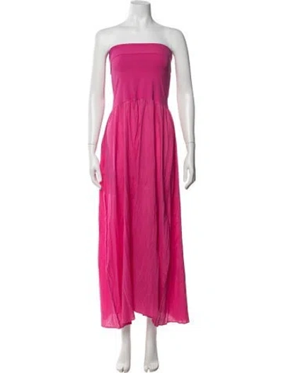 Pre-owned Eres Strapless Long Dress In Pink