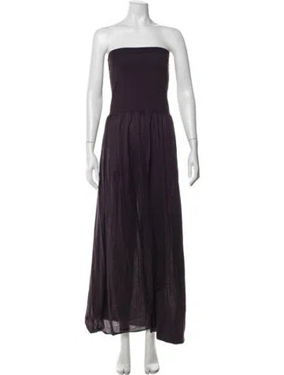 Pre-owned Eres Strapless Long Dress In Purple