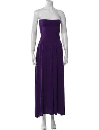 Pre-owned Eres Strapless Long Dress In Purple