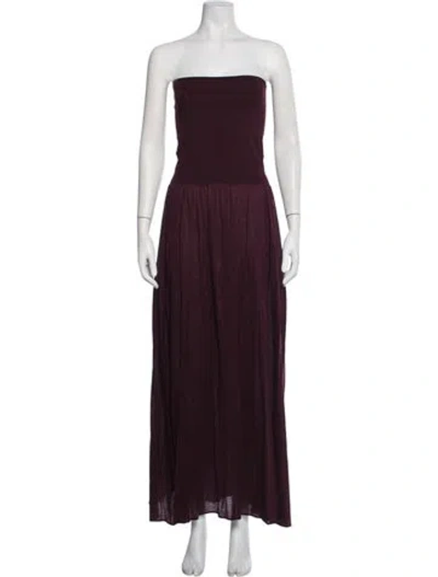 Pre-owned Eres Strapless Long Dress In Purple