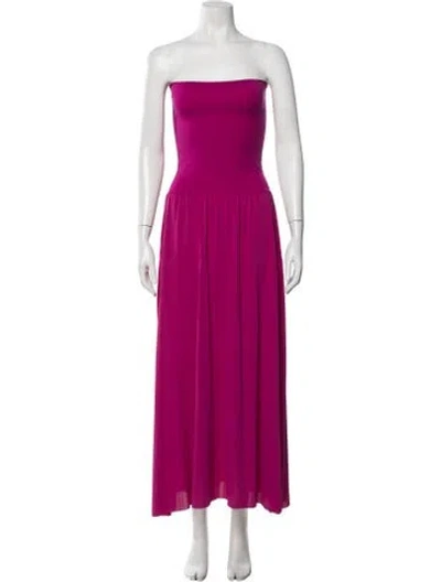 Pre-owned Eres Strapless Long Dress In Purple