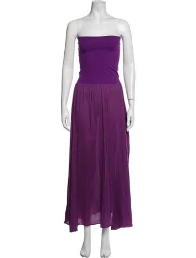 Pre-owned Eres Strapless Long Dress In Purple