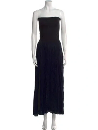 Pre-owned Eres Strapless Midi Length Dress In Black