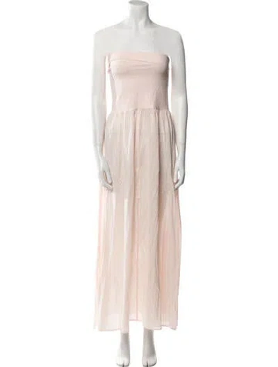 Pre-owned Eres Strapless Midi Length Dress In Pink