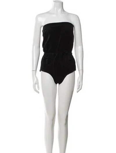 Pre-owned Eres Strapless Romper In Black