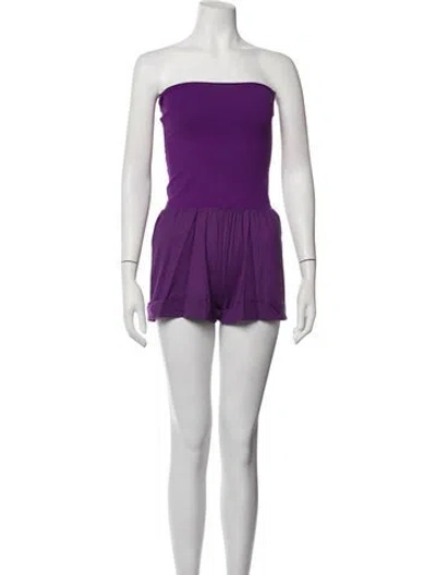 Pre-owned Eres Strapless Romper In Purple
