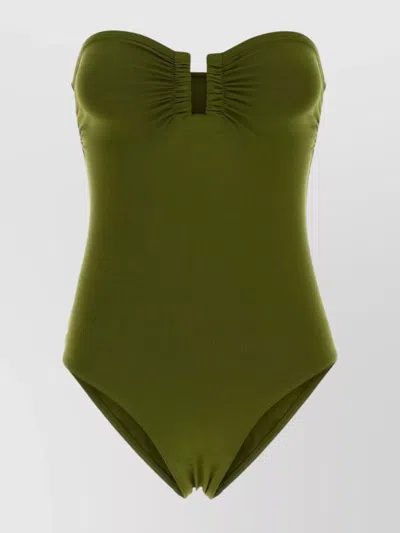 ERES STRAPLESS RUCHED CUT-OUT SWIMSUIT