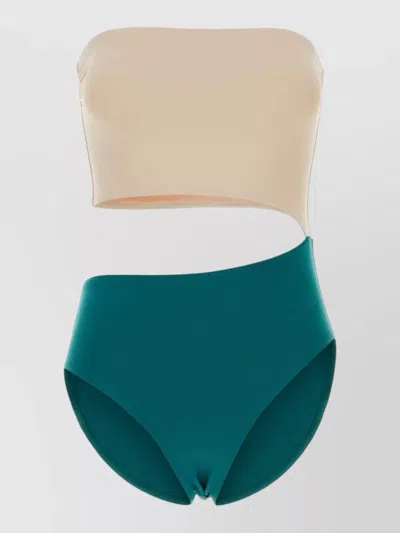 Eres Strapless Two Tone Cut Out Swimsuit In Multi