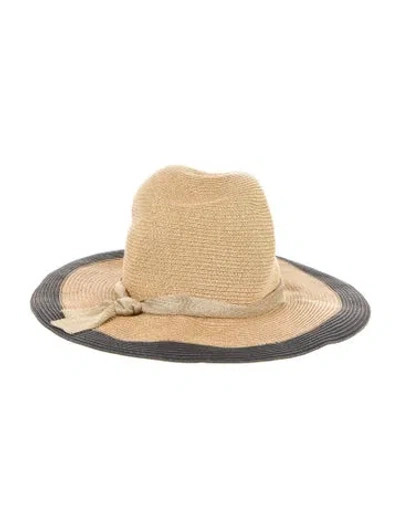 Pre-owned Eres Straw Wide-brim Summer Hat In Neutral