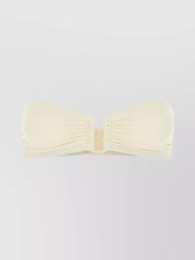 Eres Stretch Nylon Bandeau Bikini Top In Yellow