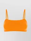 Eres Stretch Nylon Bandeau Bikini Top With Straps In Orange