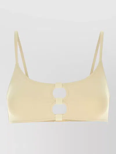 Eres Stretch Nylon Bikini Top Cut Out Straps In Brown