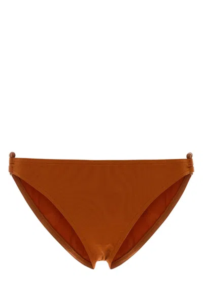 Eres Stretch Nylon Clutch Bikini Bottom In Orange