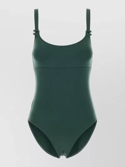 Eres Stretch Nylon Inspiring Swimsuit Scoop Neck In Green