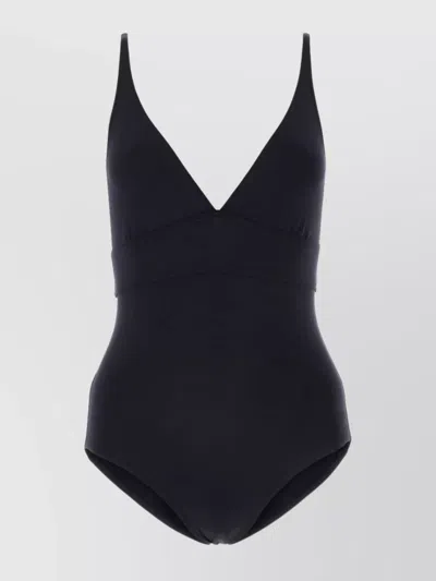 Eres Stretch Nylon Swimsuit Ruched Detailing In Black
