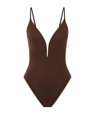 Eres Stretch-jersey Swimsuit In Brown