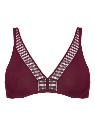 Eres Stripe-lace Triangle Bra In Purple
