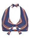 Eres Striped Bikini Top In Blue