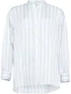 Eres Striped Cotton Shirt In 蓝色