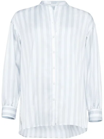 Eres Striped Cotton Shirt In 蓝色
