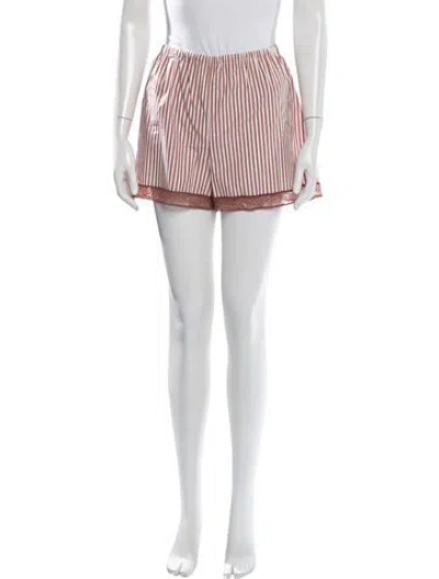 Pre-owned Eres Striped Lace Trim Embellishment Lounge Set In Brown/white