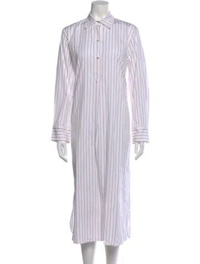 Pre-owned Eres Striped Long Dress W/ Tags In White