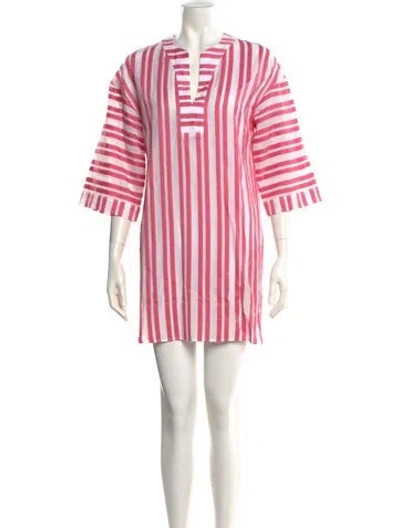 Pre-owned Eres Striped Mini Dress In Pink