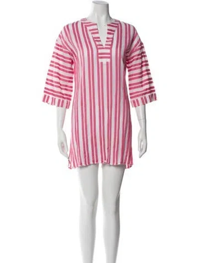 Pre-owned Eres Striped Mini Dress In Pink