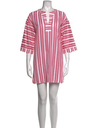 Pre-owned Eres Striped Mini Dress In Pink