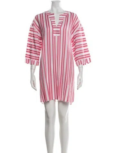 Pre-owned Eres Striped Mini Dress In Pink